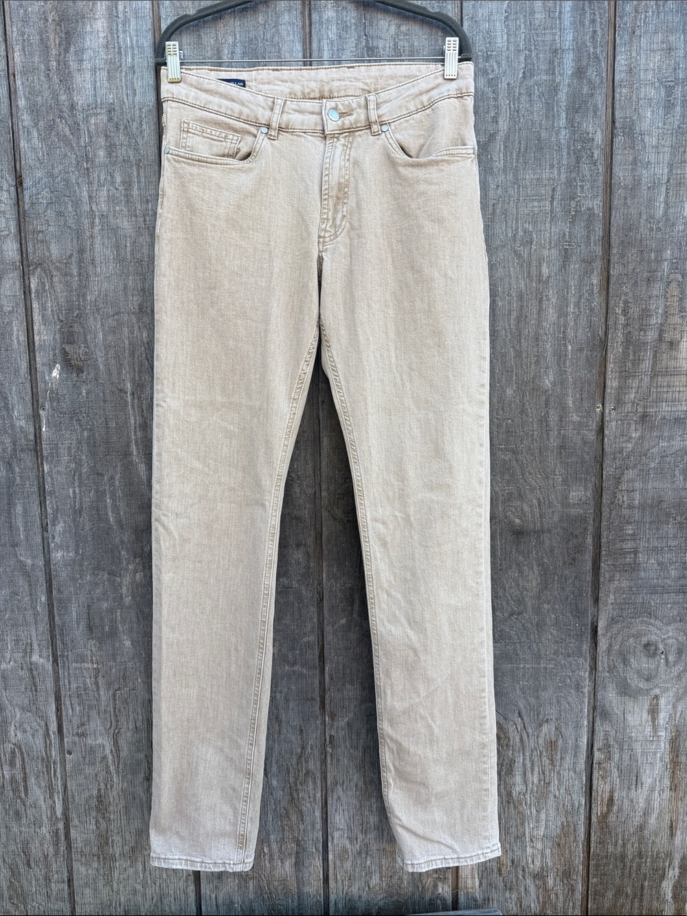 Peter Millar Men's Smooth Stretchy Pants in Light Mineral Wash Beige Size 33